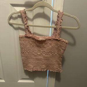 Aeropostale Pink Ruffled Knit Crop Top
